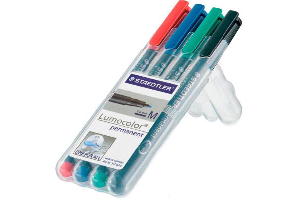 STAEDTLER Lumocolor Permanent M 317 WP4 4 Farben Ass Paul Morger AG